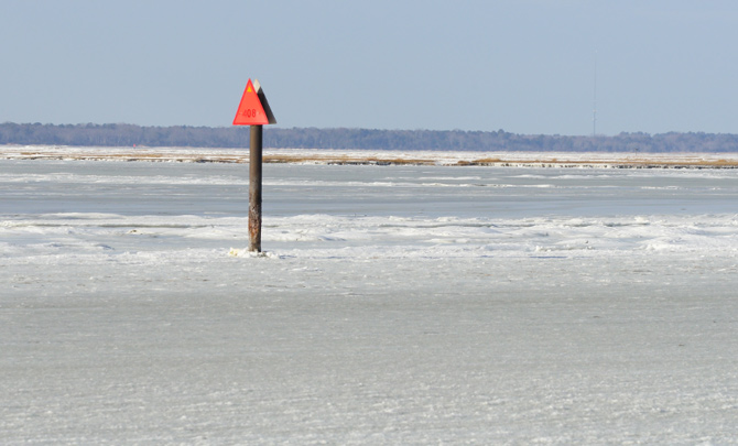 Frozen Bay in Avalon and Stone Harbor