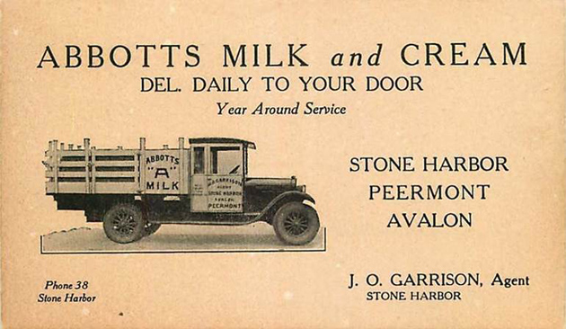 Abbotts Milk and Cream - Stone Harbor Vintage Card